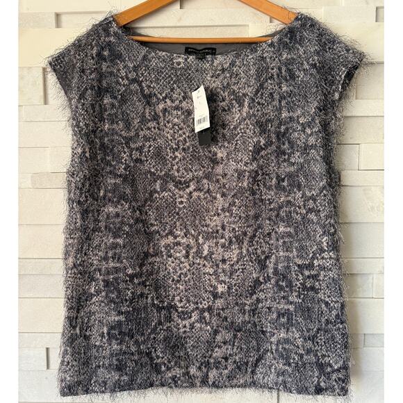 BANANA REPUBLIC NWT Eyelash Textured Reptile Snake Print Sleeveless Tank Top L - Picture 1 of 6